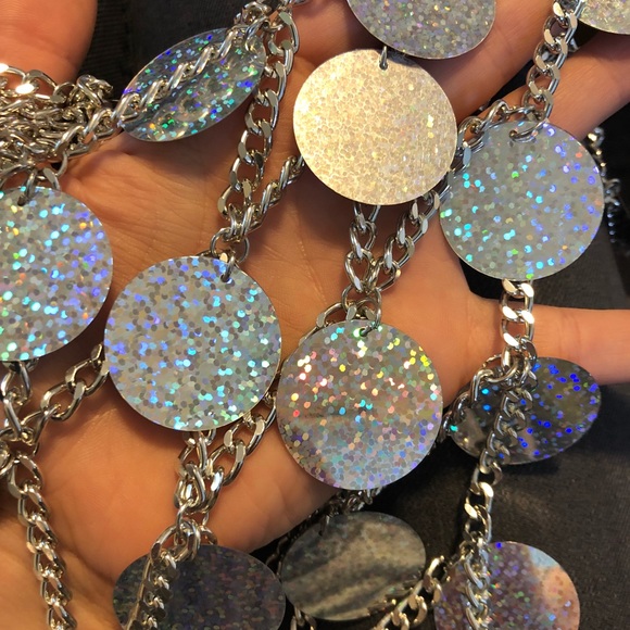 Sequin crop top rave festival harness mermaid - Picture 4 of 8